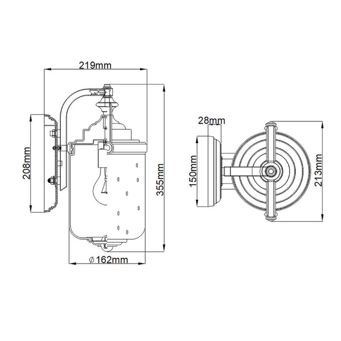 Willoughby 1 Light Wall Lantern - Oil Rubbed Bronze