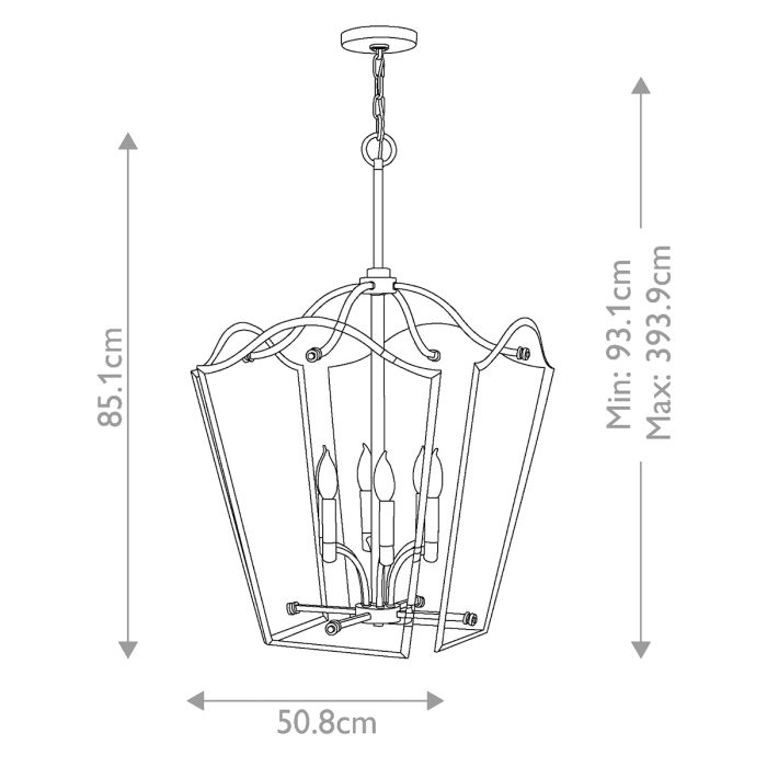 Wingate 6 Light Large Pendant - Polished Antique Nickel