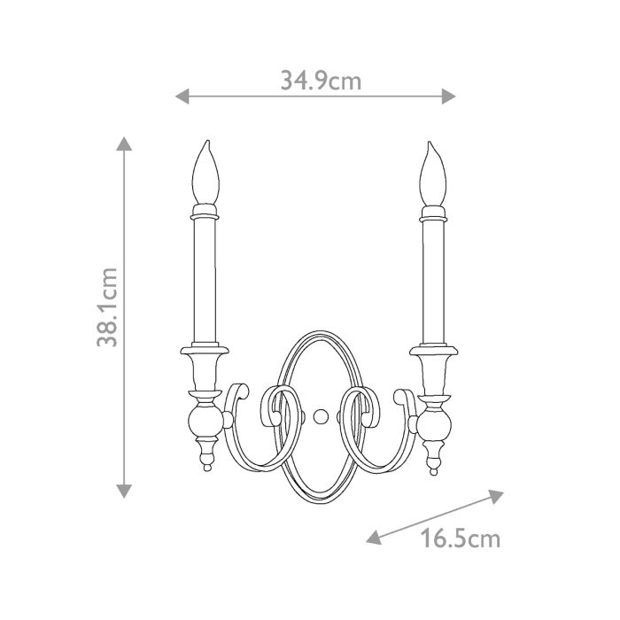 Yorktown 2 Light Wall Light - Antique Nickel
