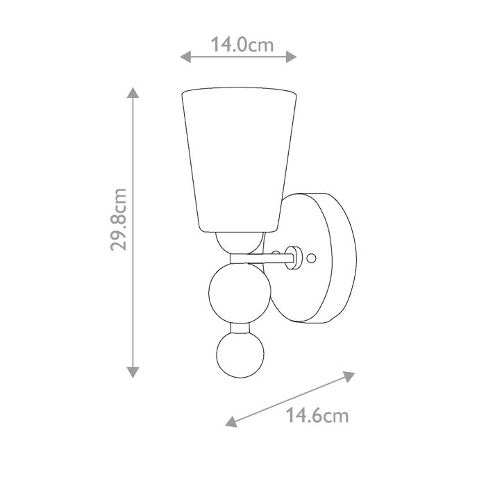 Zelda 1 Light Wall Light - Vintage Brass