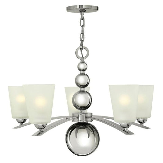 Zelda 5 Light Chandelier - Polished Nickel
