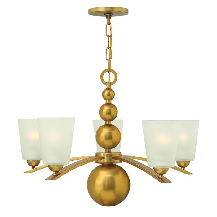 Zelda 5 Light Chandelier - Vintage Brass