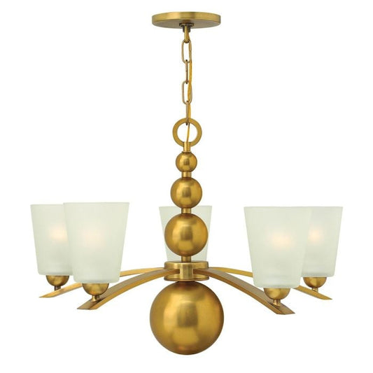 Zelda 5 Light Chandelier - Vintage Brass