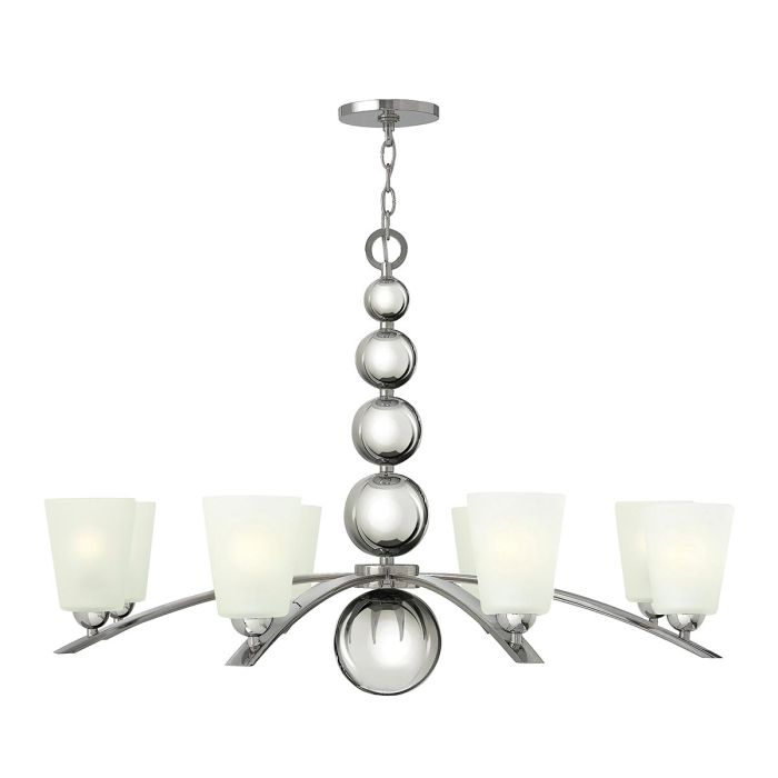 Zelda 8 Light Chandelier - Polished Nickel
