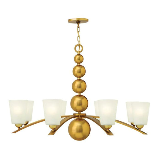 Zelda 8 Light Chandelier - Vintage Brass
