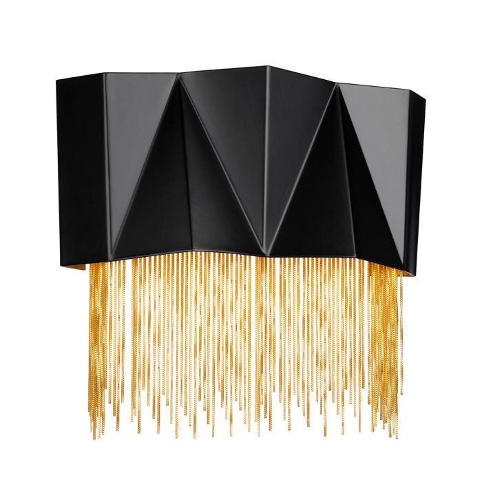 Zuma 3 Light Wall Light - Satin Black / Gold