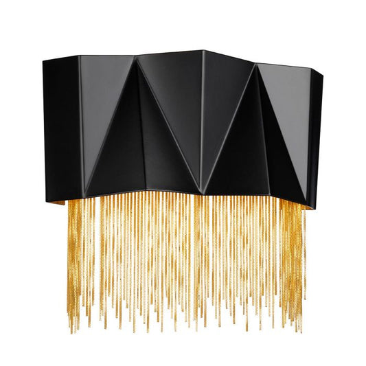 Zuma 3 Light Wall Light - Satin Black / Gold