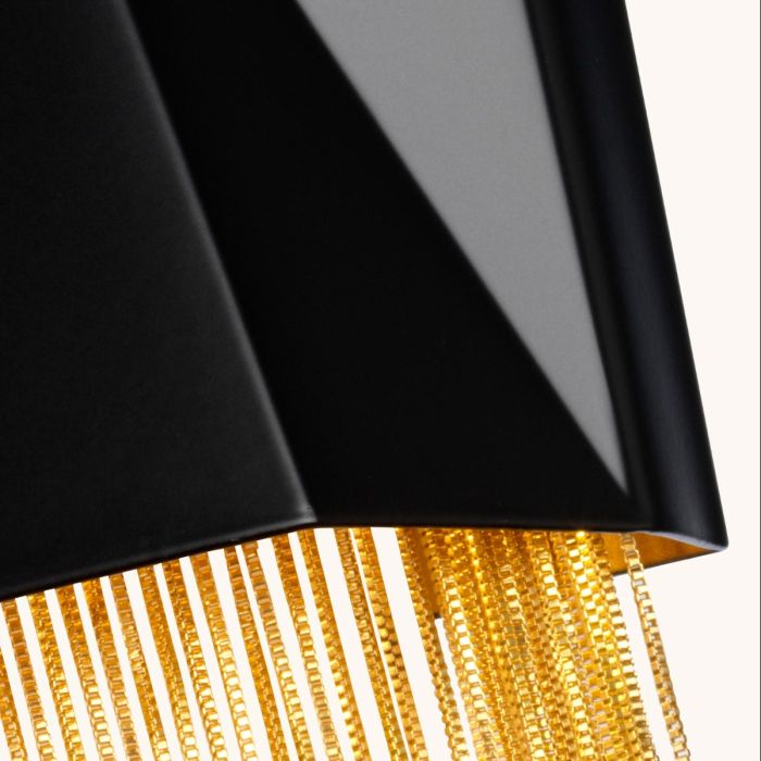 Zuma 3 Light Wall Light - Satin Black / Gold