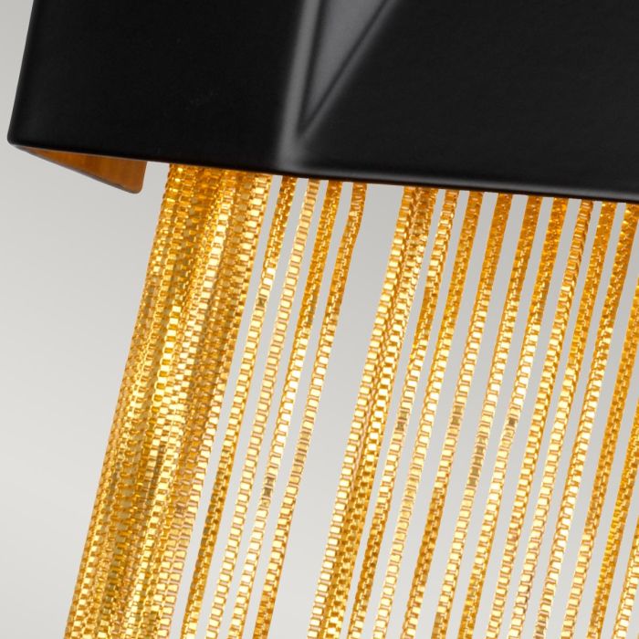 Zuma 3 Light Wall Light - Satin Black / Gold
