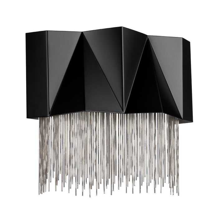 Zuma 3 Light Wall Light - Satin Black / Silver