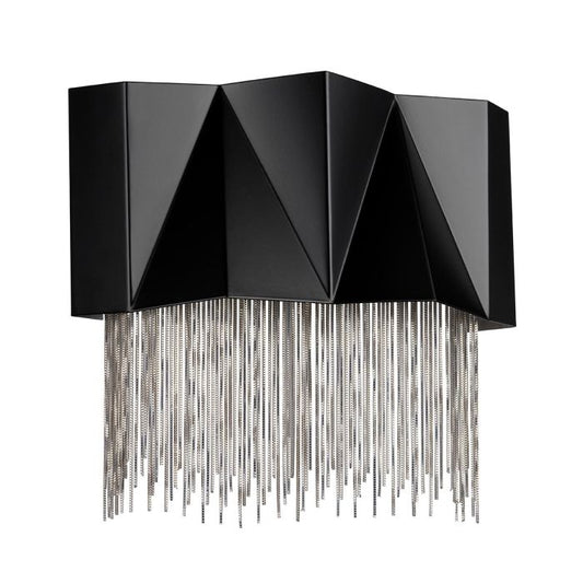 Zuma 3 Light Wall Light - Satin Black / Silver