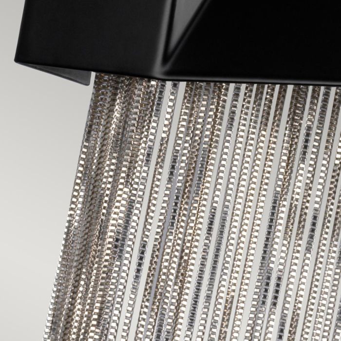 Zuma 3 Light Wall Light - Satin Black / Silver