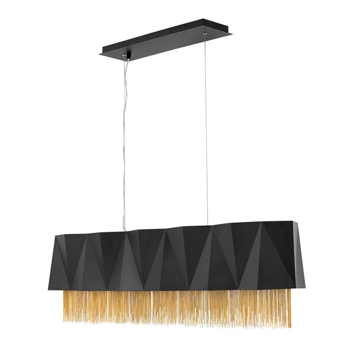 Zuma 6 Light Pendant - Satin Black / Gold