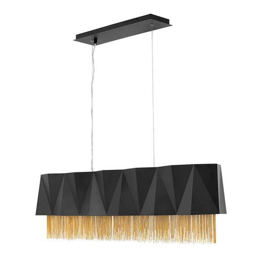 Zuma 6 Light Pendant - Satin Black / Gold