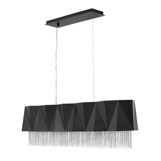 Zuma 6 Light Pendant - Satin Black / Silver