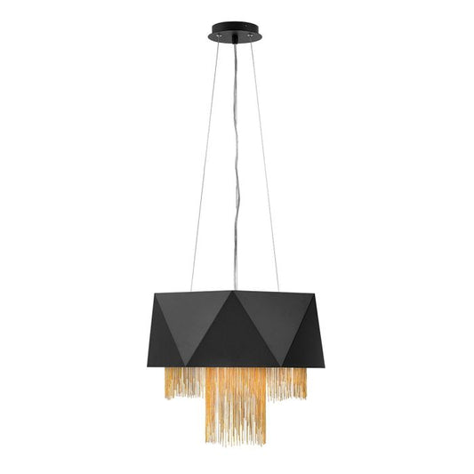 Zuma 6 Light Pendant - Satin Black / Gold