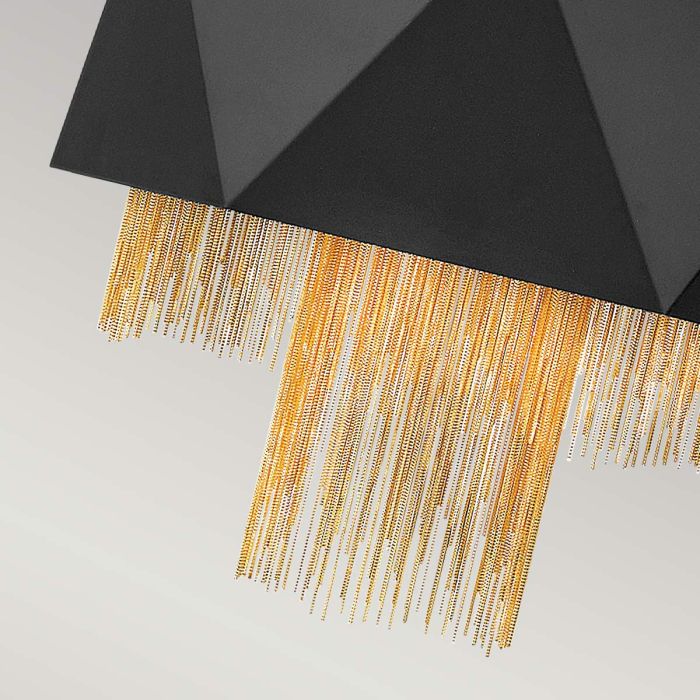 Zuma 6 Light Pendant - Satin Black / Gold