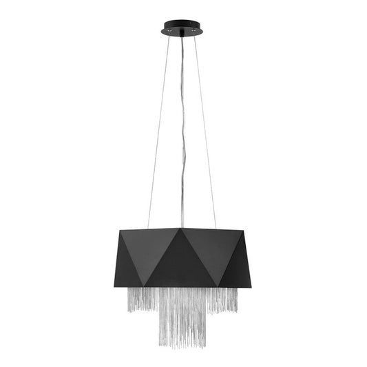 Zuma 6 Light Pendant - Satin Black / Silver