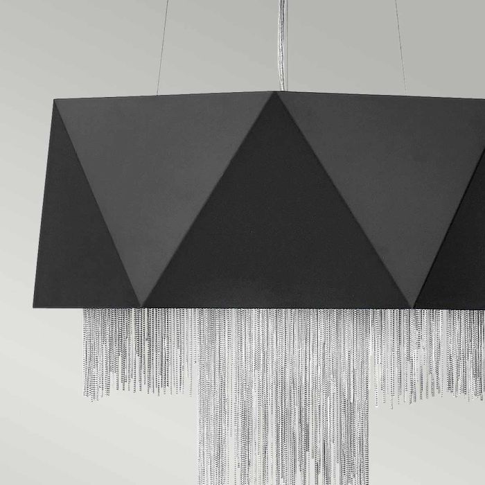 Zuma 6 Light Pendant - Satin Black / Silver