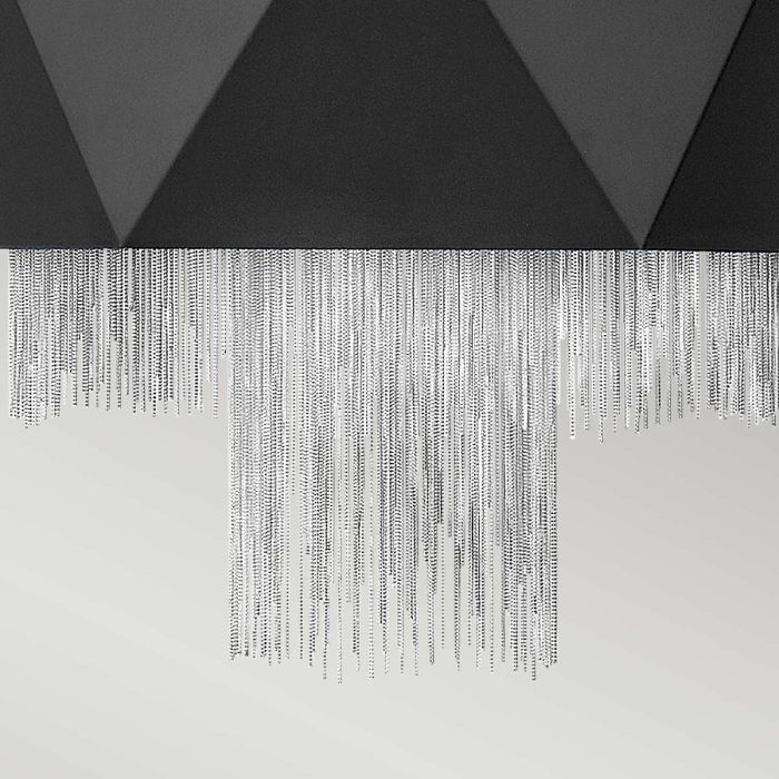 Zuma 6 Light Pendant - Satin Black / Silver