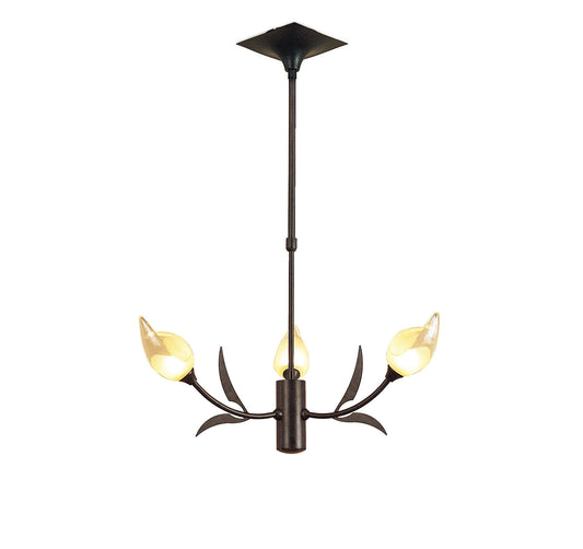 Holland Telescopic Pendant 3 Light G9, Brown/Black Oxide by Mantra