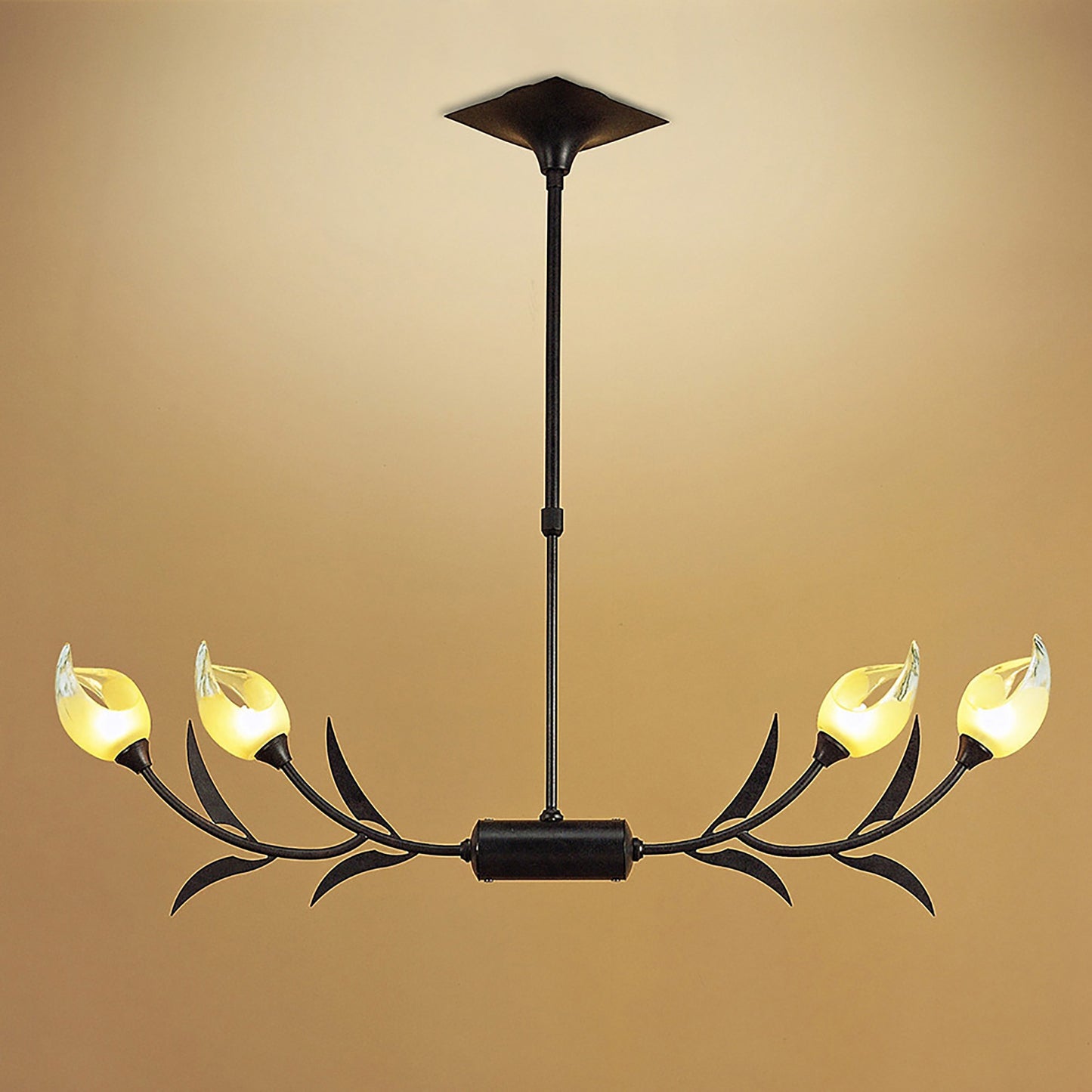 Holland Telescopic Linear Pendant Line 4 Light G9, Brown, Black Oxide by Mantra