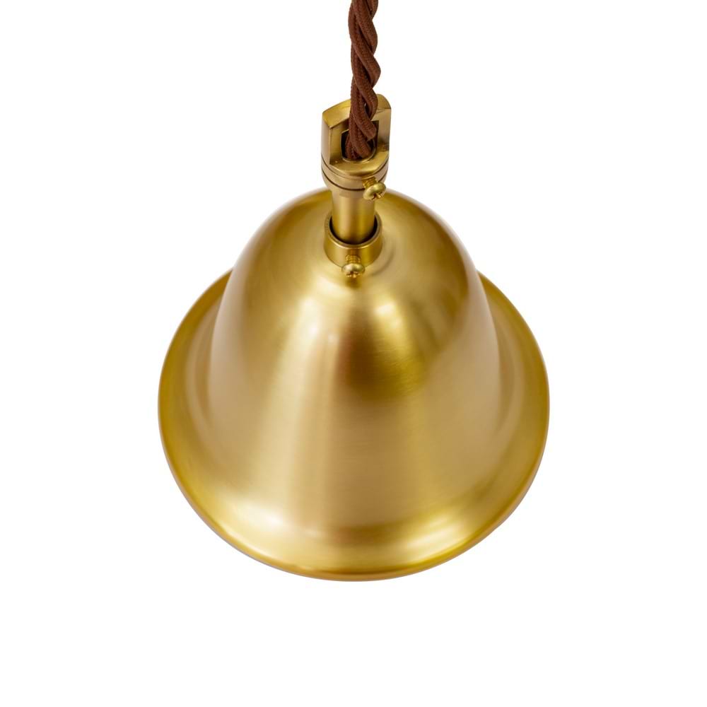 Soho Lighting Hollen Lacquered Aged Brass Brimmed Dome Pendant Light - The Schoolhouse Collection