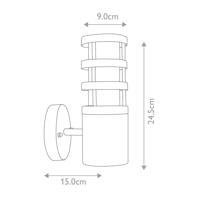 Hornbaek 1 Light Wall Lantern - Black