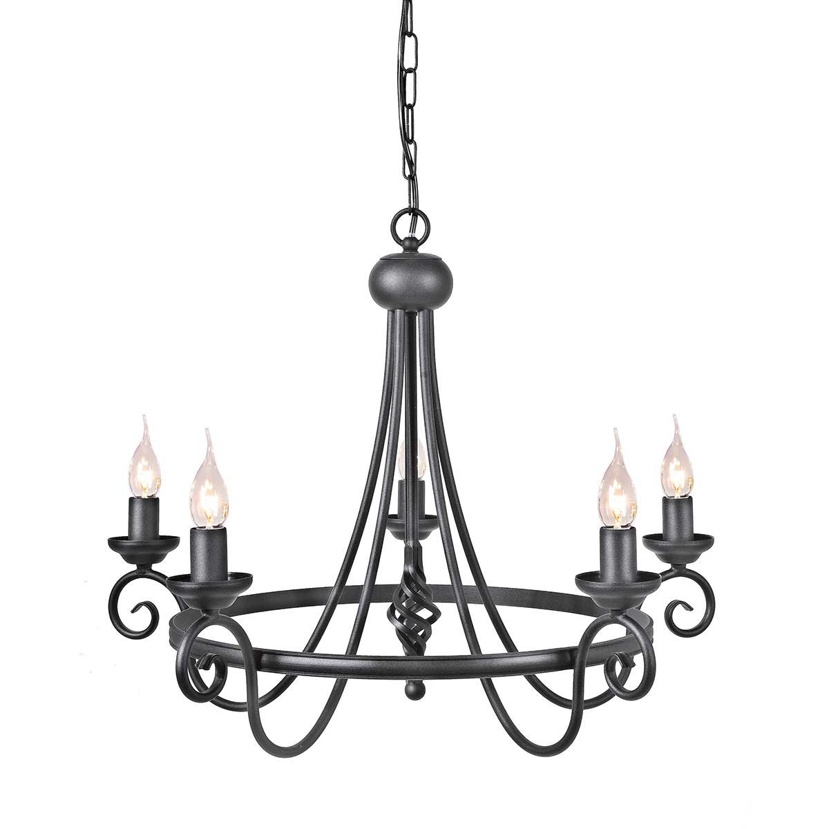 Harlech 5 Light Chandelier – Black