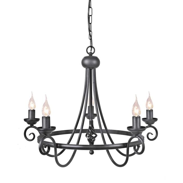 Harlech 5 Light Chandelier - Black