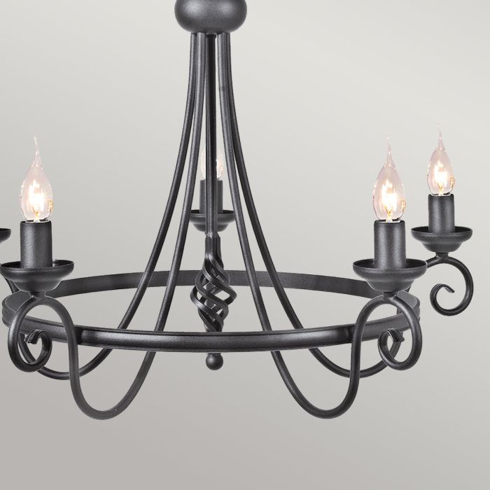 Harlech 5 Light Chandelier - Black