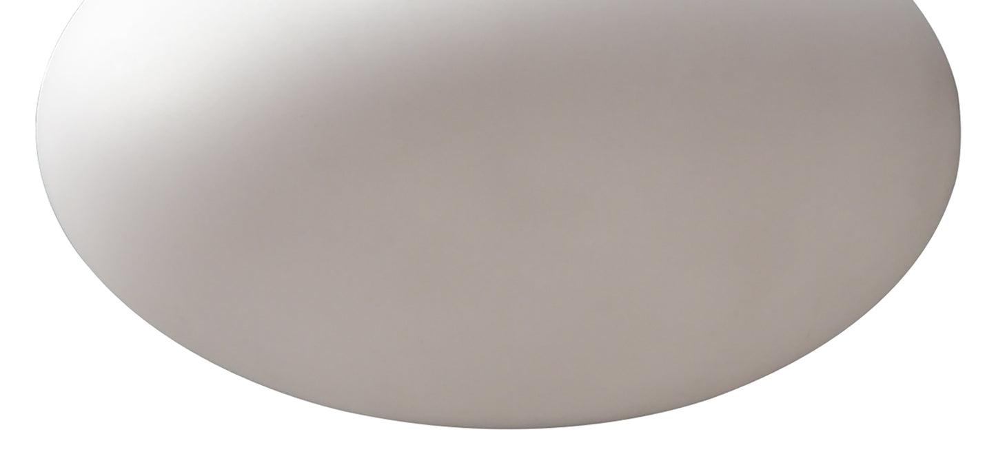 Huevo Oval Table Lamp 1 Light CFL In Line Switch Indoor, Opal White by Mantra