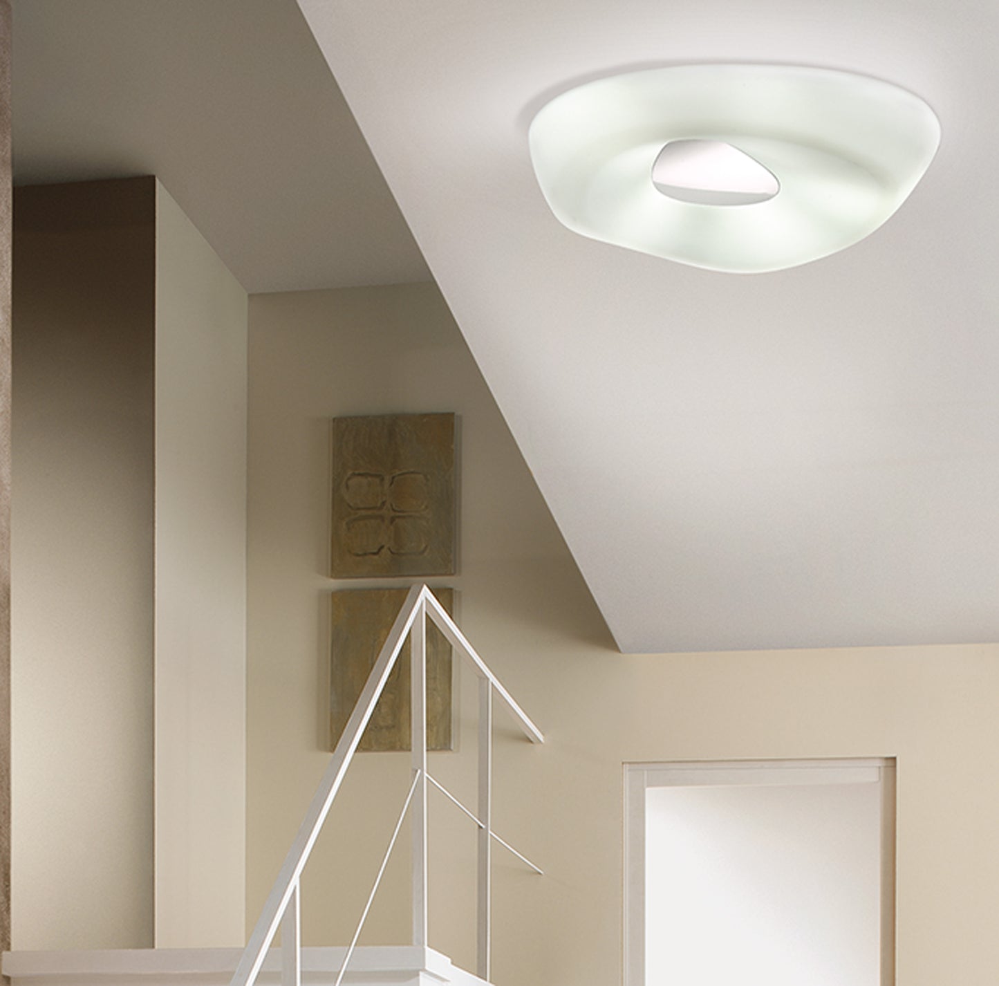 Huevo Ceiling 5 Light E27 Outdoor IP44, Polished Chrome / Opal White by Mantra