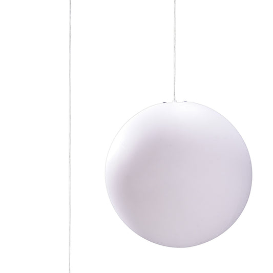 Huevo Ball Pendant 1 Light E27 Large Outdoor IP44, Opal White by Mantra