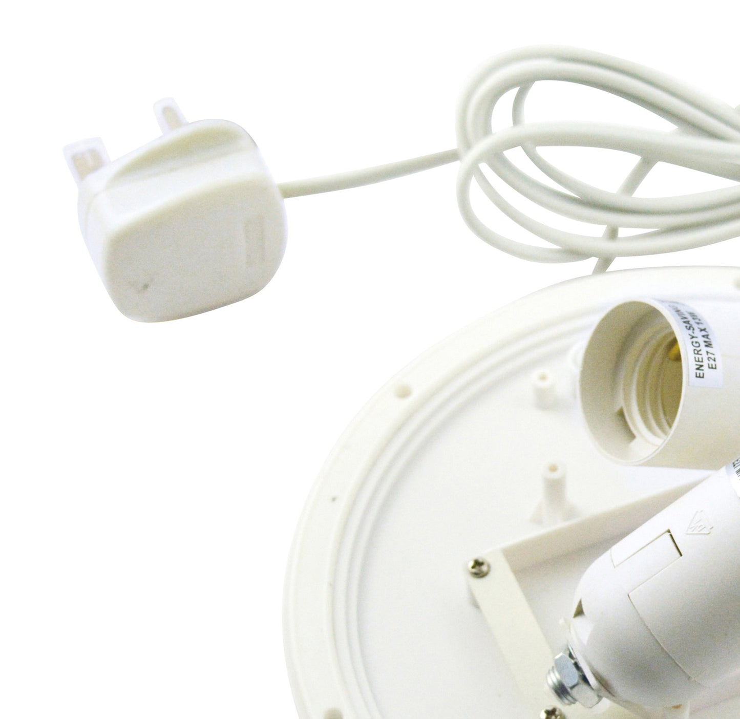 E27 Plate 2 Light CFL Indoor With Foot Switch, White by Mantra