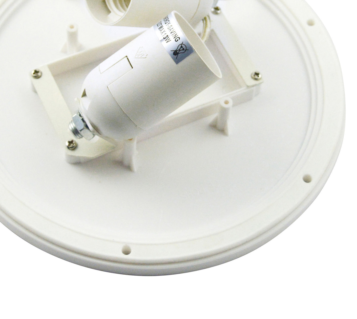 E27 Plate 2 Light CFL Indoor With Foot Switch, White by Mantra