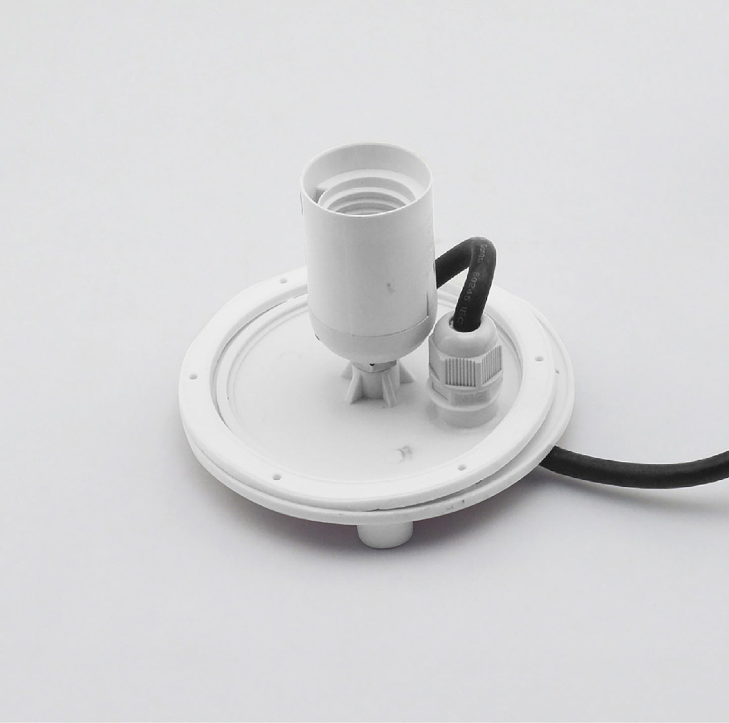 E27 Plate 1 Light Outdoor IP44 Supplied With 5M Cable, White by Mantra