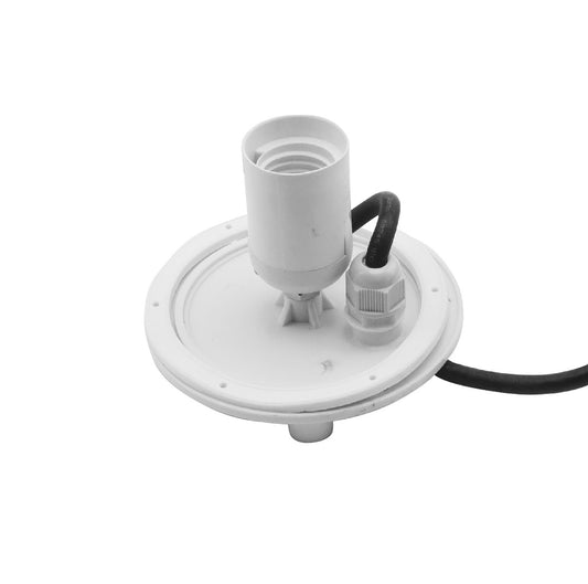 E27 Plate 1 Light Outdoor IP44 Supplied With 5M Cable, White by Mantra