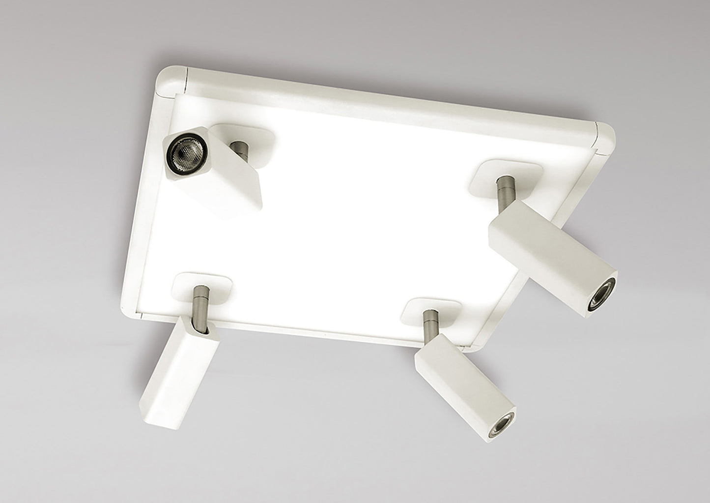 Ibiza Flush Ceiling Light 4 Head With Backlit Light 4x5W+20W LED Square White, 3000lm, 4000K, 3yrs Warranty by Mantra