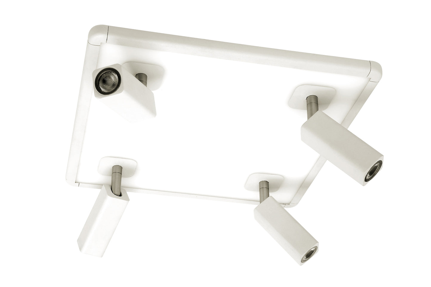 Ibiza Flush Ceiling Light 4 Head With Backlit Light 4x5W+20W LED Square White, 3000lm, 4000K, 3yrs Warranty by Mantra