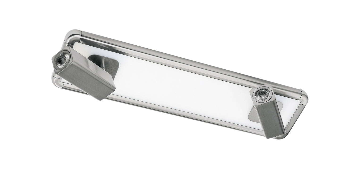 Ibiza Flush Ceiling, Wall 2 Head With Backlit Light 20W LED Satin Nickel 4000K, 1500lm, 3yrs Warranty by Mantra