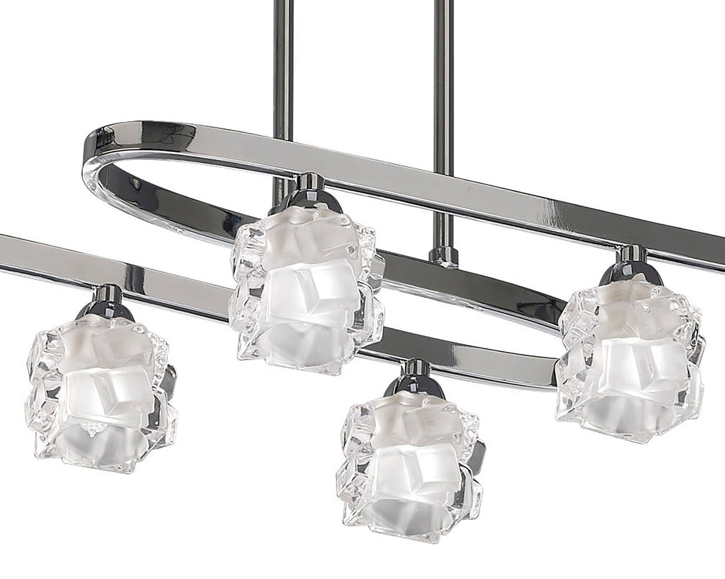Ice Rectangular Telescopic 8 Light G9 ECO, Polished Chrome by Mantra