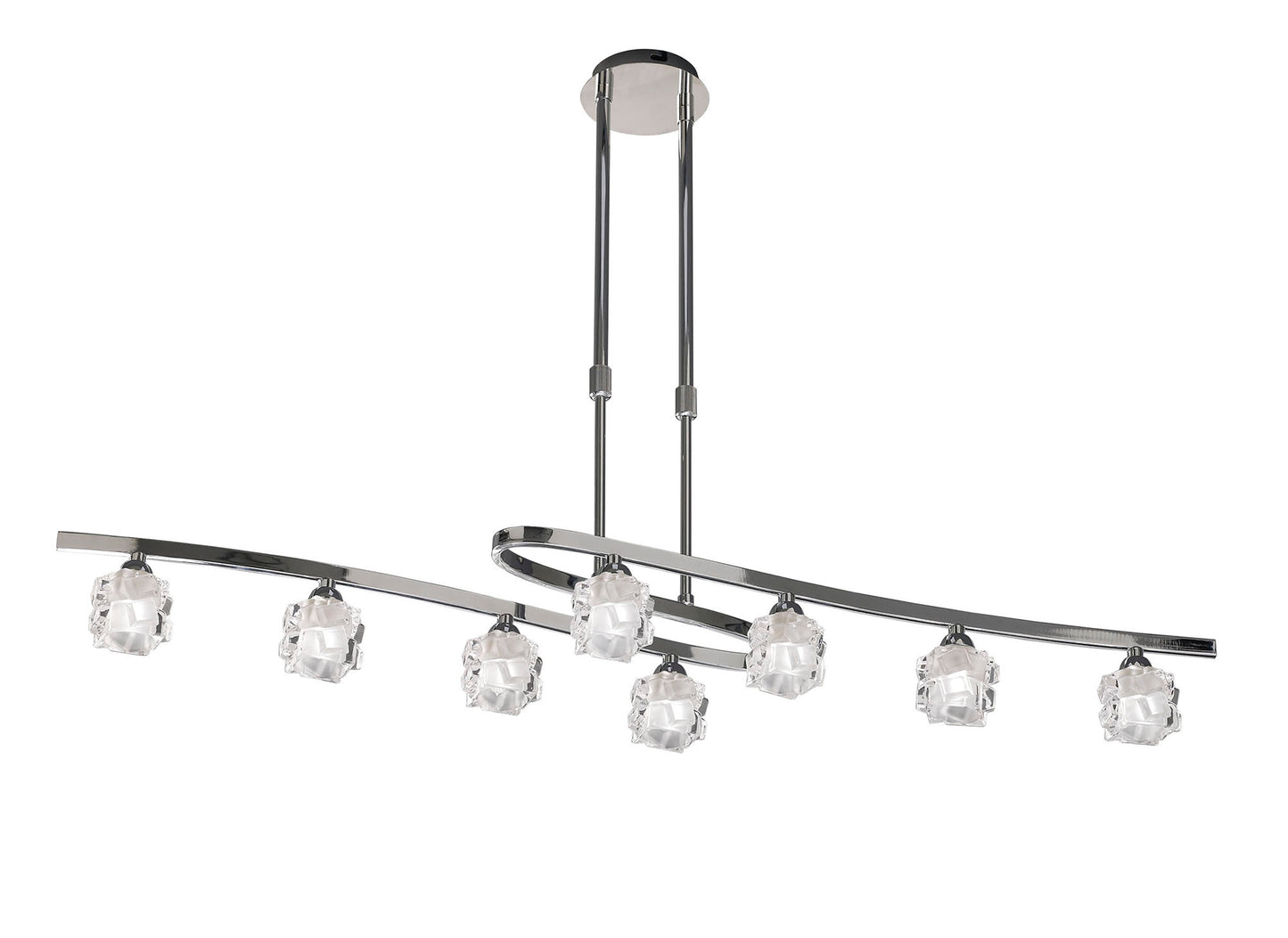Ice Rectangular Telescopic 8 Light G9 ECO, Polished Chrome by Mantra