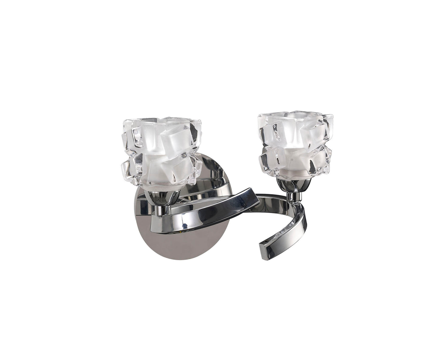 Ice Wall Lamp Switched 2 Light G9 ECO, Polished Chrome by Mantra