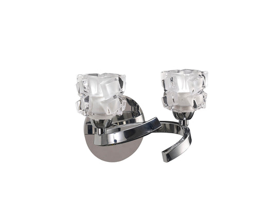 Ice Wall Lamp Switched 2 Light G9 ECO, Polished Chrome by Mantra