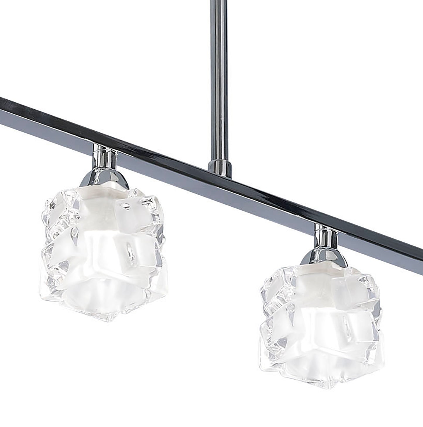 Ice Linear Pendant 4 Light G9 ECO Bar, Polished Chrome by Mantra