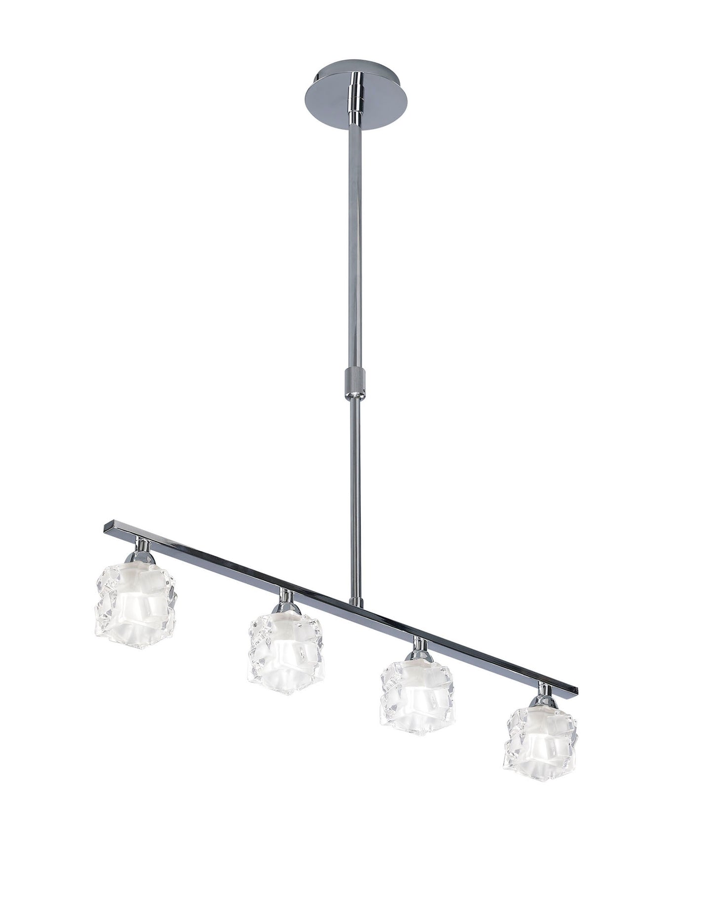 Ice Linear Pendant 4 Light G9 ECO Bar, Polished Chrome by Mantra