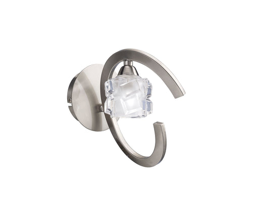 Ice Wall Lamp Switched 1 Light G9 ECO, Satin Nickel by Mantra