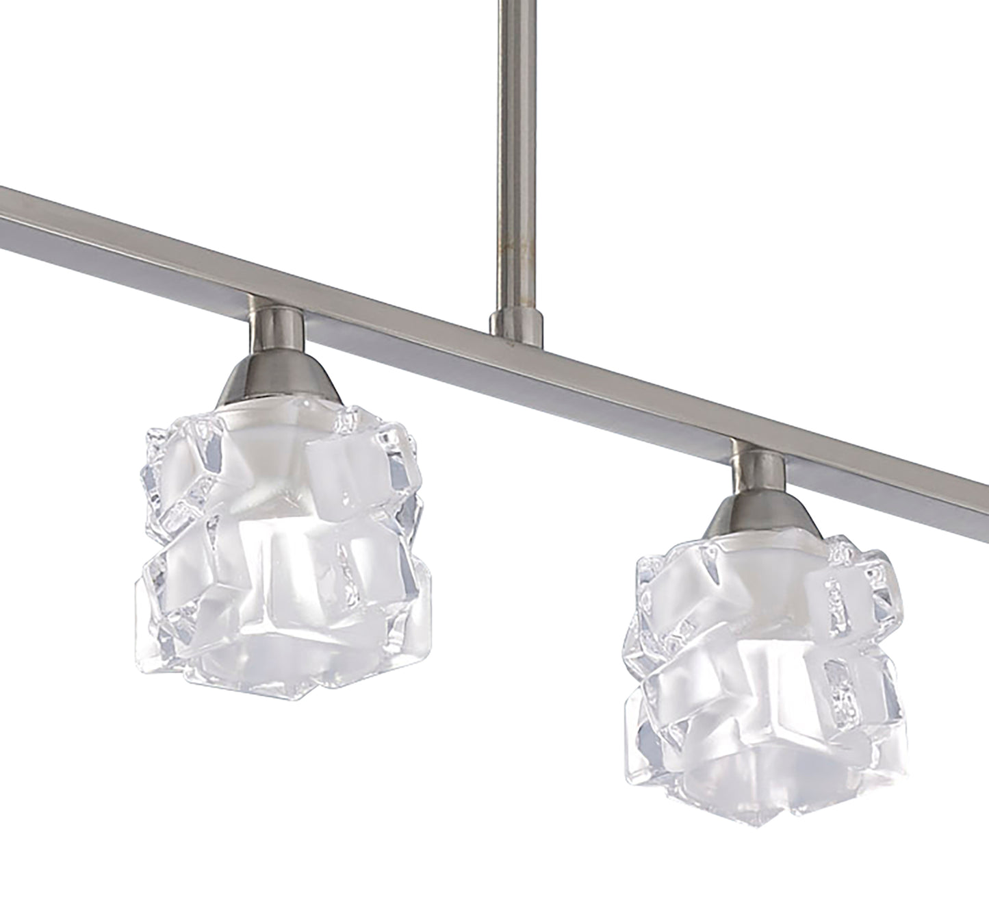 Ice Linear Pendant 4 Light G9 ECO Bar, Satin Nickel by Mantra