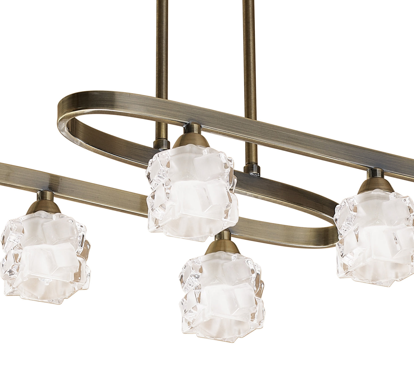Ice Rectangular Telescopic 8 Light G9 ECO, Antique Brass by Mantra